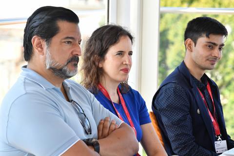 David Acosta, East West Bank; Samantha Allwinton, Head Gear Films; Shaunak Sur, Raging Films